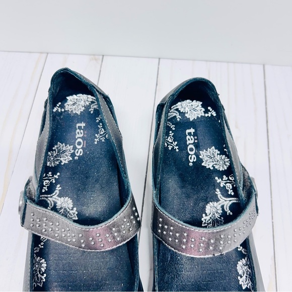 Taos Footwear Serenade Black and Silver Mary Jane Flats Size 8 US/39 EU - Picture 4 of 10